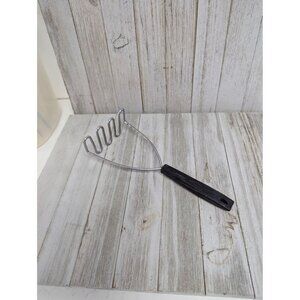 Vintage EKCO #4 Potato Vegetable Masher Black Handle Utensil 9 1/2"